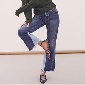 CUTE Two-Tone Flared Jeans